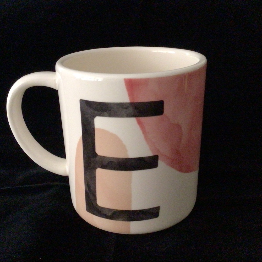 Letter E  Pottery Mug Large Size